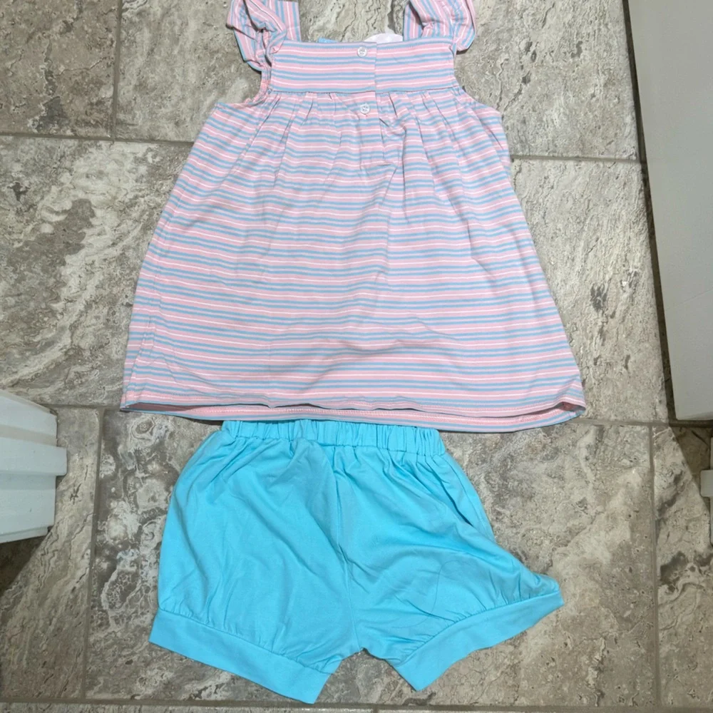 NWT size 8 Classic Whimsy Pink and Blue Stripped Amy Short Set